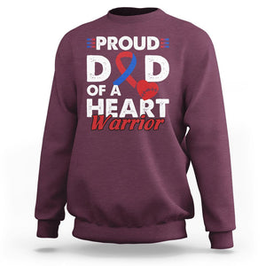 CHD Awareness Sweatshirt Dad Of A Heart Warrior Congenital Heart Defect Support TS02 Maroon Printyourwear