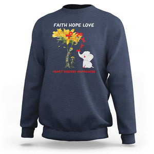 CHD Awareness Sweatshirt Faith Hope Love Support Heart Disease Awareness TS02 Navy Printyourwear