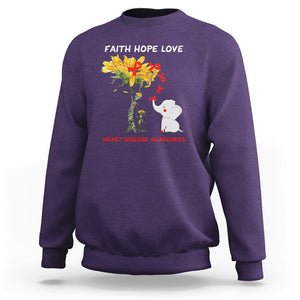 CHD Awareness Sweatshirt Faith Hope Love Support Heart Disease Awareness TS02 Purple Printyourwear