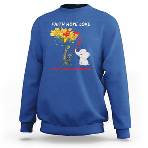 CHD Awareness Sweatshirt Faith Hope Love Support Heart Disease Awareness TS02 Royal Blue Printyourwear