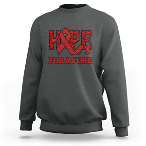 CHD Awareness Sweatshirt Hope For A Cure Heart Disease CHD Awareness Red Ribbon TS02 Dark Heather Printyourwear