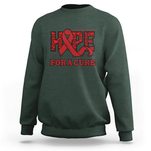 CHD Awareness Sweatshirt Hope For A Cure Heart Disease CHD Awareness Red Ribbon TS02 Dark Forest Green Printyourwear