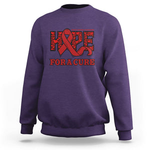 CHD Awareness Sweatshirt Hope For A Cure Heart Disease CHD Awareness Red Ribbon TS02 Purple Printyourwear