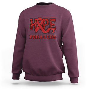 CHD Awareness Sweatshirt Hope For A Cure Heart Disease CHD Awareness Red Ribbon TS02 Maroon Printyourwear