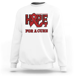 CHD Awareness Sweatshirt Hope For A Cure Heart Disease CHD Awareness Red Ribbon TS02 White Printyourwear