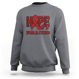 CHD Awareness Sweatshirt Hope For A Cure Heart Disease CHD Awareness Red Ribbon TS02 Charcoal Printyourwear