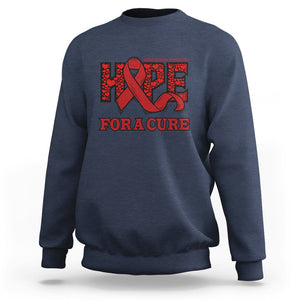 CHD Awareness Sweatshirt Hope For A Cure Heart Disease CHD Awareness Red Ribbon TS02 Navy Printyourwear