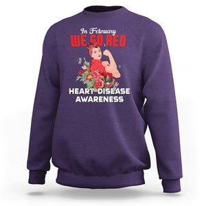 CHD Awareness Sweatshirt In February We Go Red American Heart Disease Awareness TS02 Purple Printyourwear