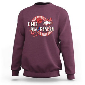 CHD Awareness Sweatshirt Rainbow Congenital Heart Defect Awareness Heart Disease TS02 Maroon Printyourwear