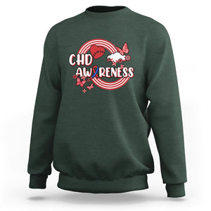 CHD Awareness Sweatshirt Rainbow Congenital Heart Defect Awareness Heart Disease TS02 Dark Forest Green Printyourwear