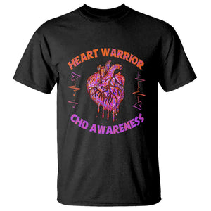 CHD Awareness T Shirt Brave Strong Resilient Heart Warrior TS02 Black Printyourwear