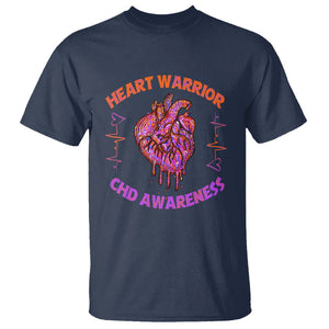 CHD Awareness T Shirt Brave Strong Resilient Heart Warrior TS02 Navy Printyourwear