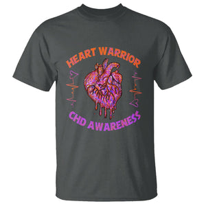 CHD Awareness T Shirt Brave Strong Resilient Heart Warrior TS02 Dark Heather Printyourwear