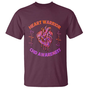 CHD Awareness T Shirt Brave Strong Resilient Heart Warrior TS02 Maroon Printyourwear