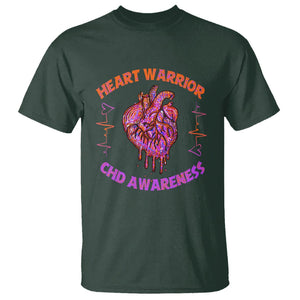 CHD Awareness T Shirt Brave Strong Resilient Heart Warrior TS02 Dark Forest Green Printyourwear