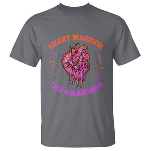 CHD Awareness T Shirt Brave Strong Resilient Heart Warrior TS02 Charcoal Printyourwear