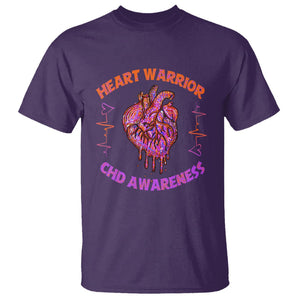 CHD Awareness T Shirt Brave Strong Resilient Heart Warrior TS02 Purple Printyourwear