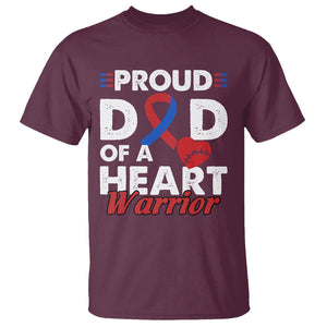 CHD Awareness T Shirt Dad Of A Heart Warrior Congenital Heart Defect Support TS02 Maroon Printyourwear