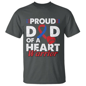 CHD Awareness T Shirt Dad Of A Heart Warrior Congenital Heart Defect Support TS02 Dark Heather Printyourwear