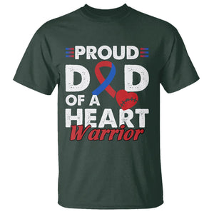 CHD Awareness T Shirt Dad Of A Heart Warrior Congenital Heart Defect Support TS02 Dark Forest Green Printyourwear