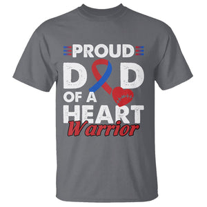 CHD Awareness T Shirt Dad Of A Heart Warrior Congenital Heart Defect Support TS02 Charcoal Printyourwear