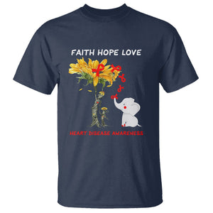 CHD Awareness T Shirt Faith Hope Love Support Heart Disease Awareness TS02 Navy Printyourwear