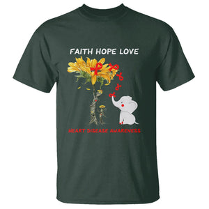 CHD Awareness T Shirt Faith Hope Love Support Heart Disease Awareness TS02 Dark Forest Green Printyourwear