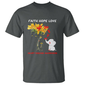 CHD Awareness T Shirt Faith Hope Love Support Heart Disease Awareness TS02 Dark Heather Printyourwear