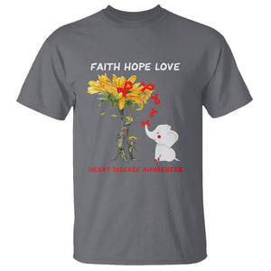 CHD Awareness T Shirt Faith Hope Love Support Heart Disease Awareness TS02 Charcoal Printyourwear