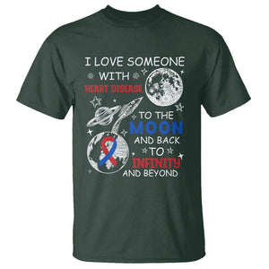 CHD Awareness T Shirt I Love Someone With Heart Disease To The Moon And Back TS02 Dark Forest Green Printyourwear