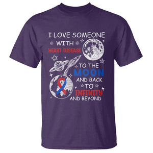 CHD Awareness T Shirt I Love Someone With Heart Disease To The Moon And Back TS02 Purple Printyourwear