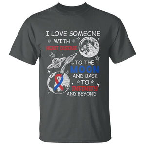 CHD Awareness T Shirt I Love Someone With Heart Disease To The Moon And Back TS02 Dark Heather Printyourwear