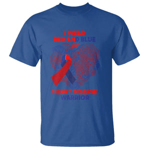 CHD Awareness T Shirt I Wear Red And Blue For Heart Disease Warrior CHD Month TS02 Royal Blue Printyourwear