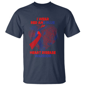 CHD Awareness T Shirt I Wear Red And Blue For Heart Disease Warrior CHD Month TS02 Navy Printyourwear