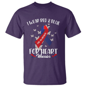 CHD Awareness T Shirt In February I Wear Red And Blue For Heart Warriors TS02 Purple Printyourwear