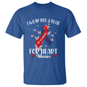 CHD Awareness T Shirt In February I Wear Red And Blue For Heart Warriors TS02 Royal Blue Printyourwear