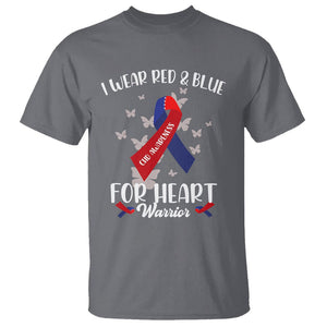 CHD Awareness T Shirt In February I Wear Red And Blue For Heart Warriors TS02 Charcoal Printyourwear