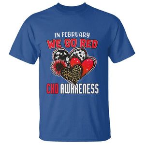 CHD Awareness T Shirt In February We Go Red Support Heart Disease Warrior TS02 Royal Blue Printyourwear