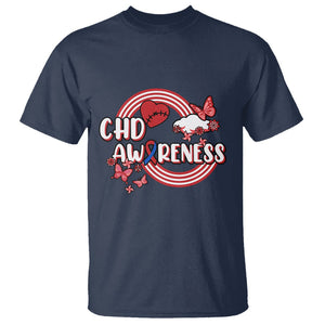 CHD Awareness T Shirt Rainbow Congenital Heart Defect Awareness Heart Disease TS02 Navy Printyourwear