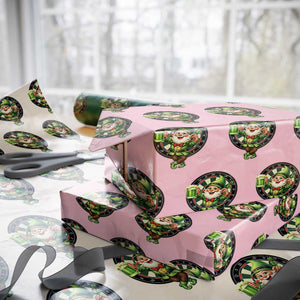 Cheerful Gnome Playing Darts Wrapping Paper Roll St Patricks Day Gift TS12 Light Pink Print Your Wear