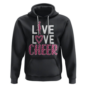 Cheerleading Hoodie Live Love Cheer Girl Pink Leopard Cheerleader TS02 Black Printyourwear