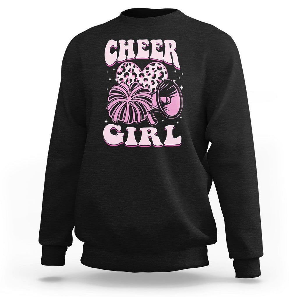 Cheerleading Sweatshirt Cheer Girl Pink Leopard Cheerleader TS02 Black Printyourwear