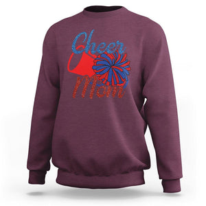 Cheerleading Sweatshirt Cheer Mom Biggest Fan Cheerleader Pom Pom TS02 Maroon Printyourwear