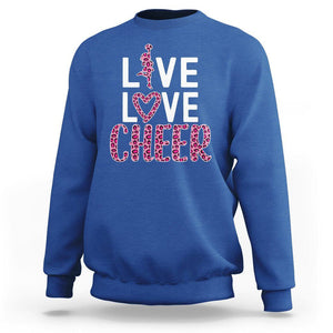 Cheerleading Sweatshirt Live Love Cheer Girl Pink Leopard Cheerleader TS02 Royal Blue Printyourwear