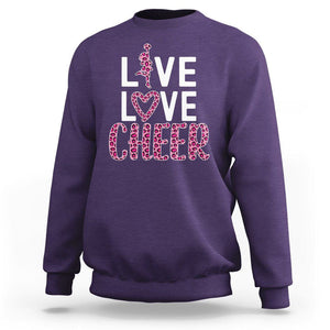 Cheerleading Sweatshirt Live Love Cheer Girl Pink Leopard Cheerleader TS02 Purple Printyourwear