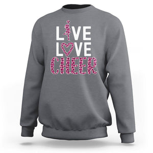 Cheerleading Sweatshirt Live Love Cheer Girl Pink Leopard Cheerleader TS02 Charcoal Printyourwear