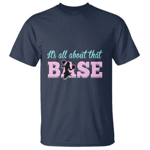 Cheerleading T Shirt All About That Base Cheerleader Cheer Girls TS02 Navy Printyourwear