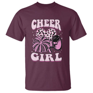 Cheerleading T Shirt Cheer Girl Pink Leopard Cheerleader TS02 Maroon Printyourwear