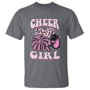 Cheerleading T Shirt Cheer Girl Pink Leopard Cheerleader TS02 Charcoal Printyourwear