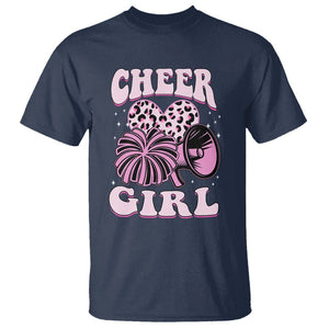 Cheerleading T Shirt Cheer Girl Pink Leopard Cheerleader TS02 Navy Printyourwear